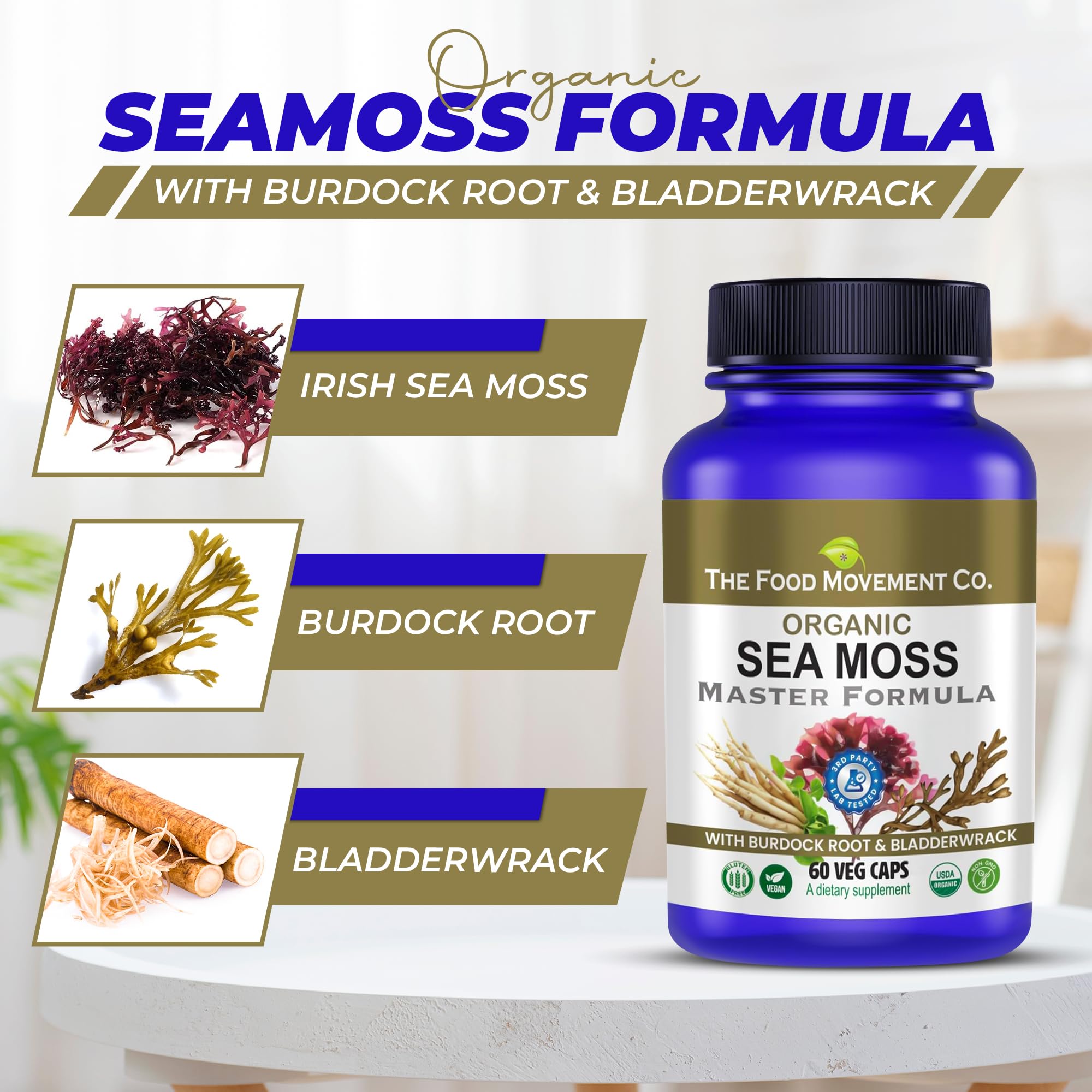 THE FOOD MOVEMENT CO. Sea Moss Master bladderwrack shows mineral-rich seaside nourishment