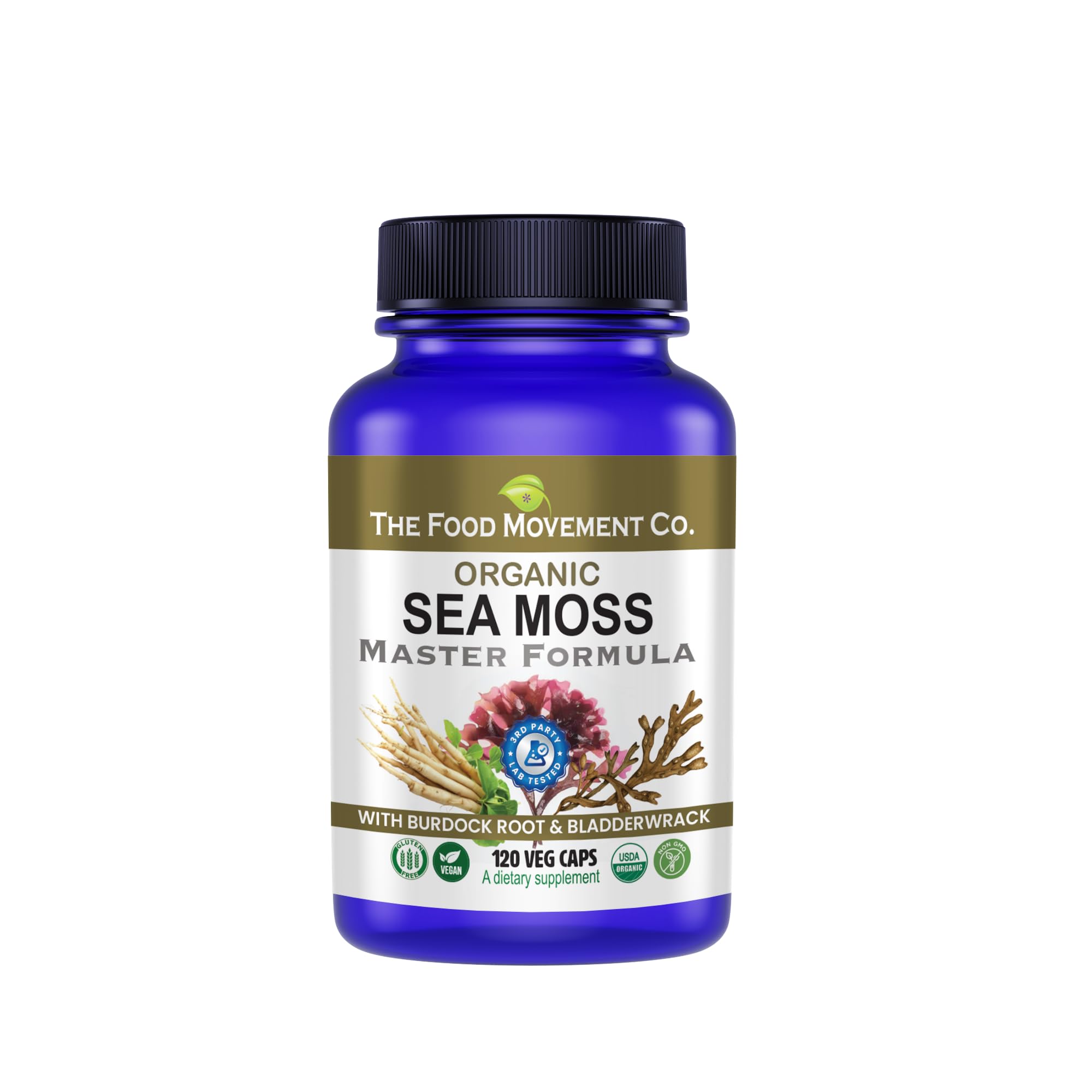 THE FOOD MOVEMENT CO. Sea Moss Master bottle pour supports daily digestion