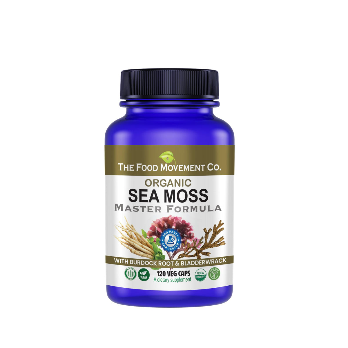 THE FOOD MOVEMENT CO. Sea Moss Master bottle pour supports daily digestion