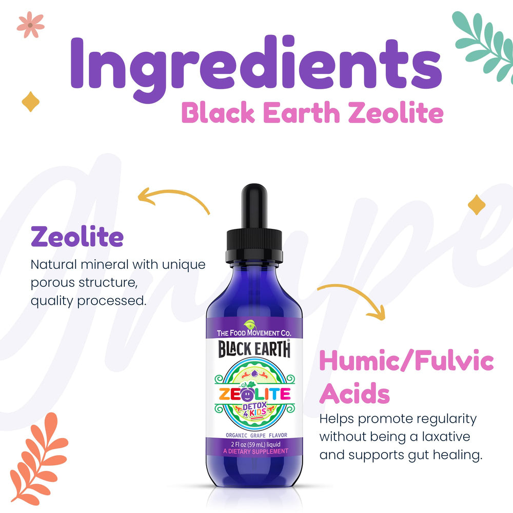 The Food Movement Co Zeolite Detox dosing pump shown for child-friendly measurements.