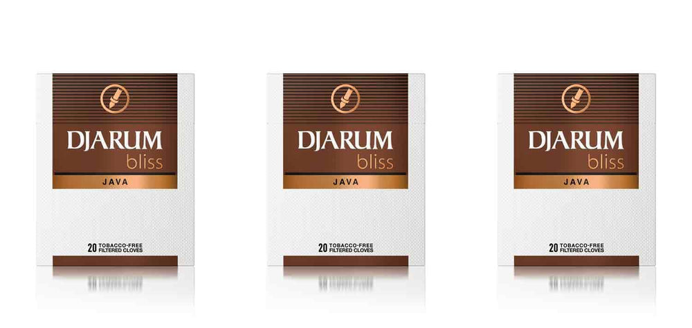 The Frugal Smoker Djarum Bliss Java cigarettes pack front view, ideal for quick enjoyments.