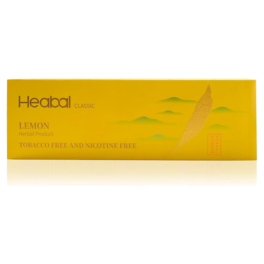 HEABAL Lemon cigarettes pack by The Frugal Smoker with herbal notes for a smoother burn