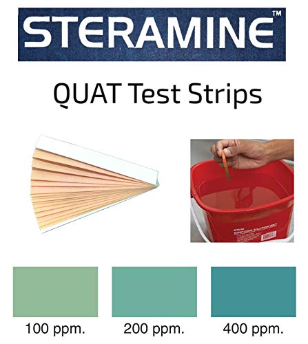 Tablets dissolving in water create blue sanitizing solution for sinks and prep areas.