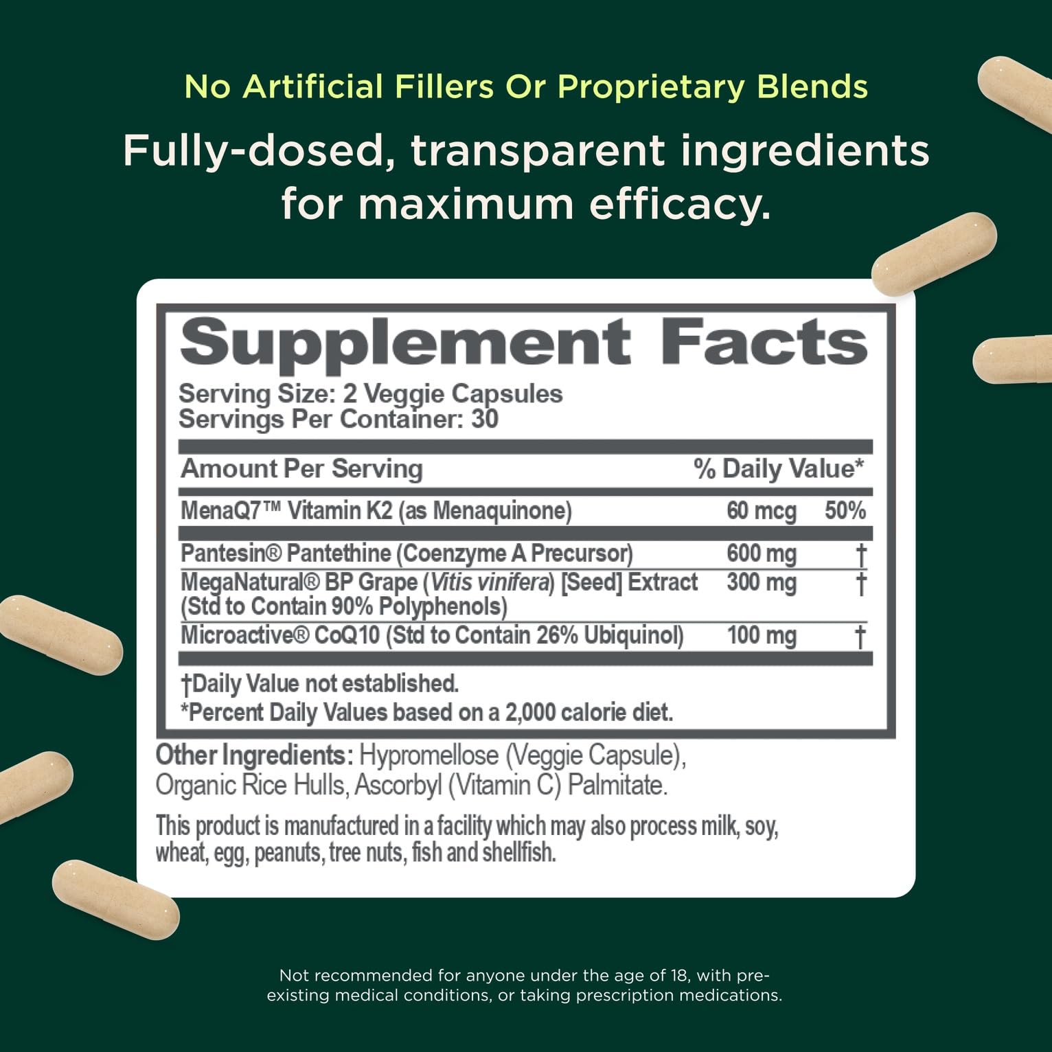 CoQ10 MicroActive capsule emphasizing energy delivery and circulation