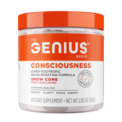 The Genius Brand Genius Consciousness bottle pour supports focused daily thinking.