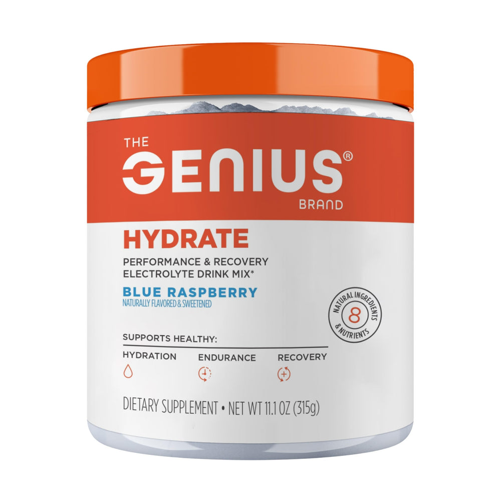 The Genius Hydrate coconut water powder for refreshing daily hydration.