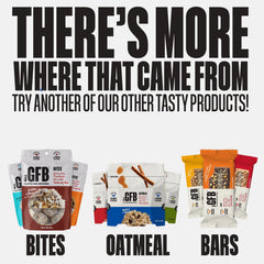 The GFB Birthday Cake Protein Bites USA-made packaging, sustainably produced.