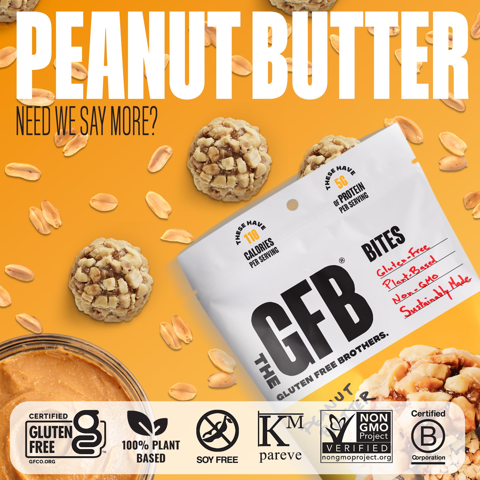 Nutrition label highlights gluten free, non-GMO, vegan certifications for mindful snacking.