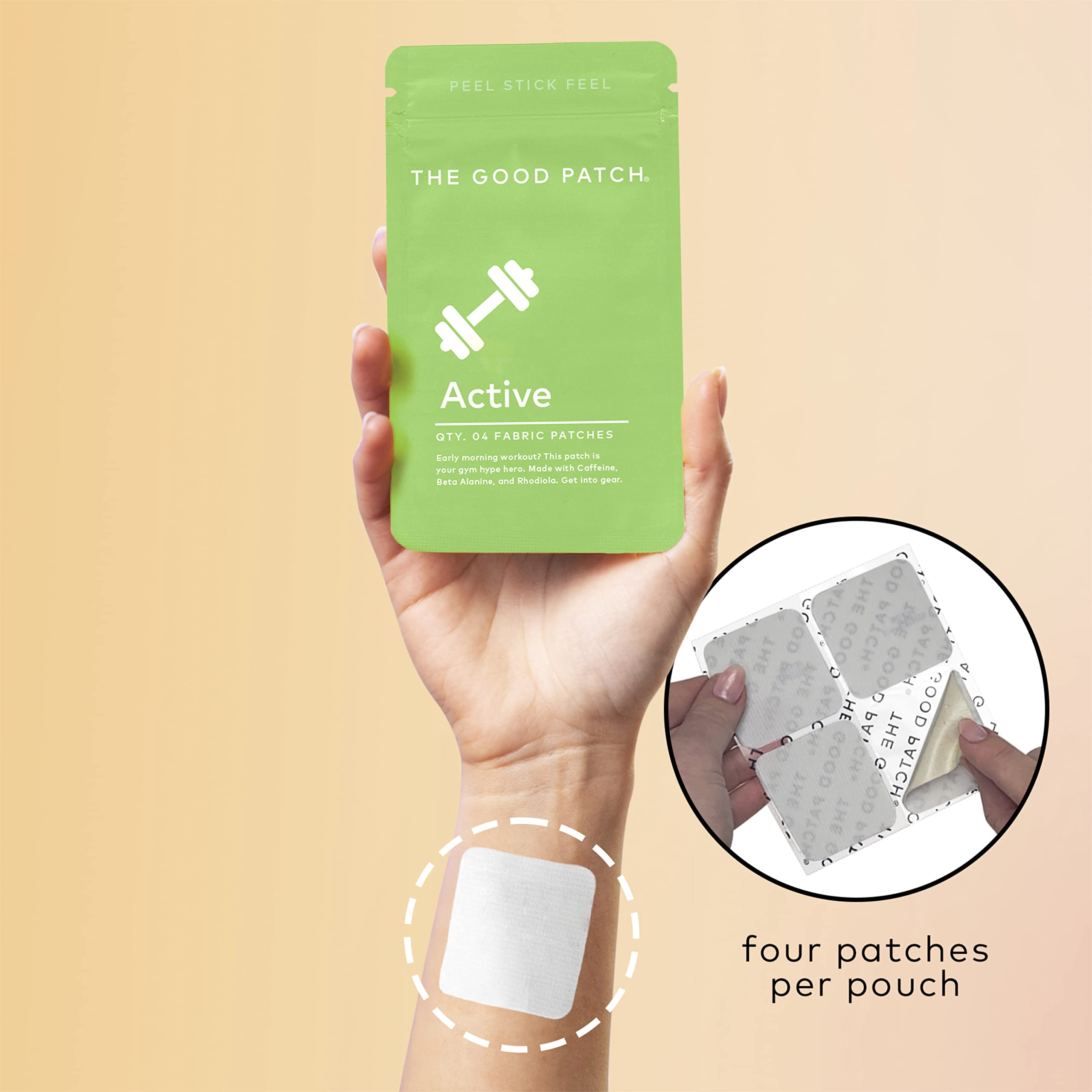 The Good Patch Active Patch with beta-alanine for endurance during training.