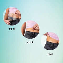 The Good Patch hot flash patch worn discreetly for all-day wear.