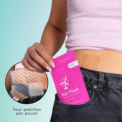 The Good Patch hot flash patch packaging highlights simple, discreet wear.