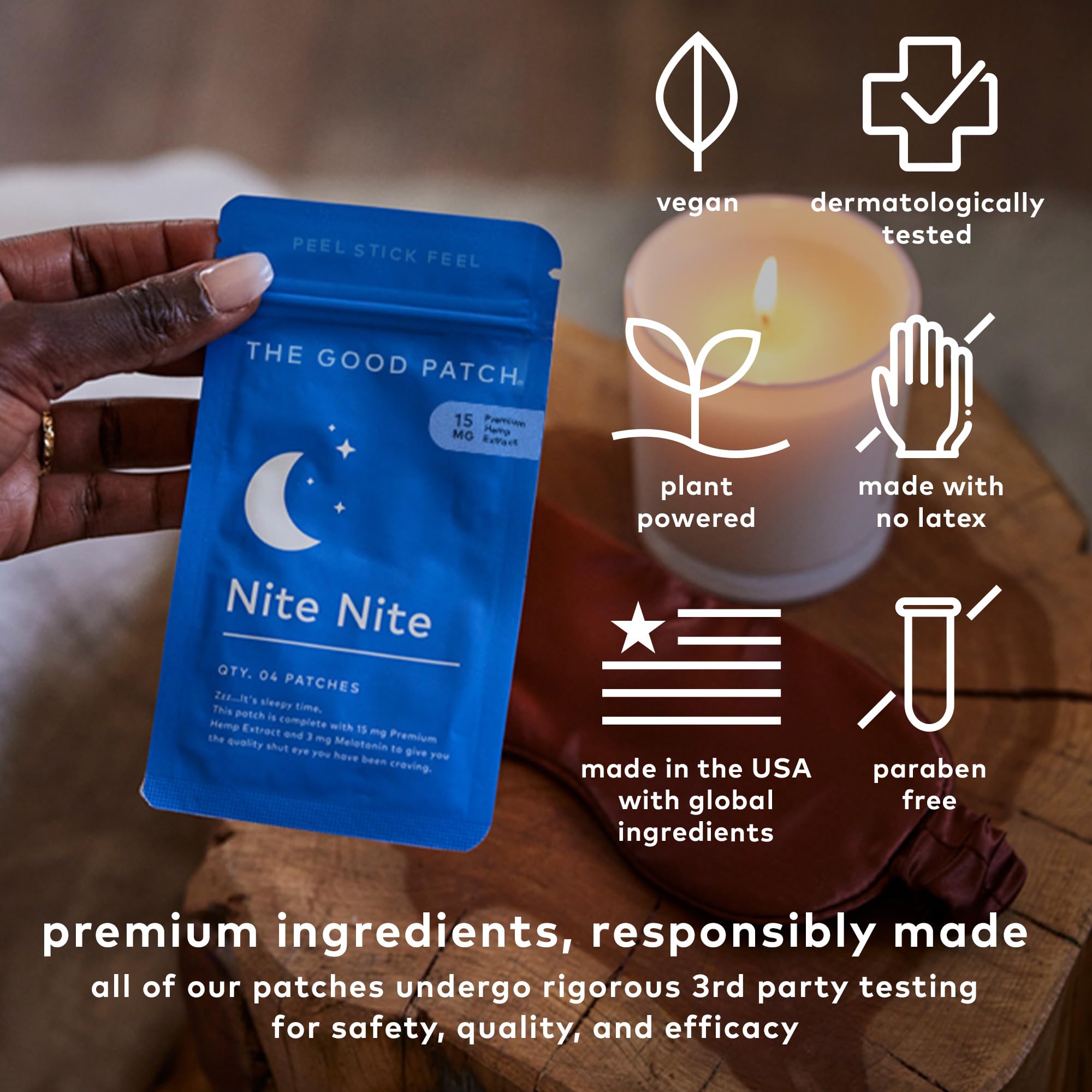 The Good Patch Nite Nite open pack demonstrates quick, convenient application
