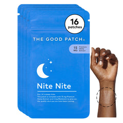 The Good Patch Nite Nite pack front view promotes a calm evening routine