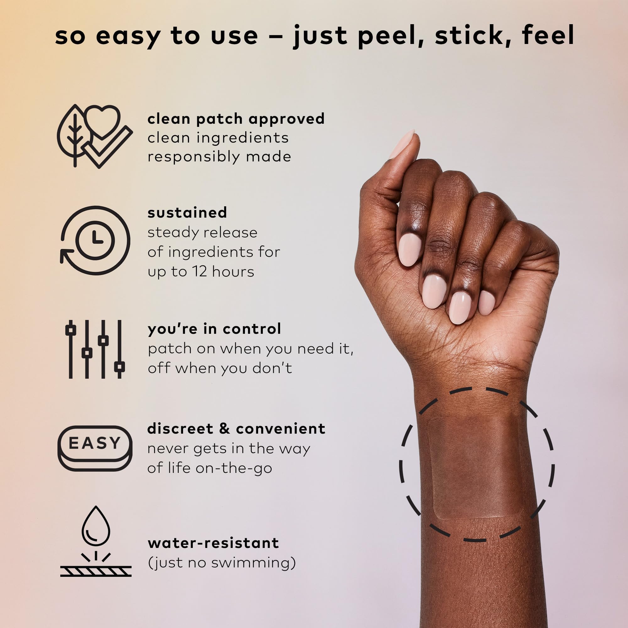 The Good Patch Nite Nite sleep patch applied on skin for restful nights.