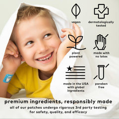 The Good Patch Nite Owl patch ingredients chart showing tart cherry, chamomile, skullcap.