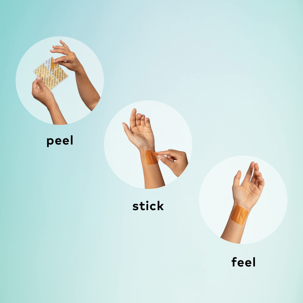 The Good Patch Revive pocket-ready design highlights easy on-the-go use.