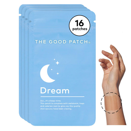 The Good Patch sleep support packaging with 16 patches for convenient nightly use.