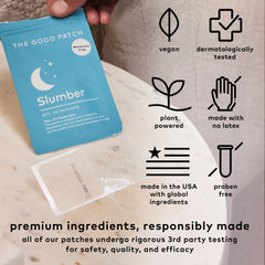 The Good Patch Slumber patch worn on skin at bedtime