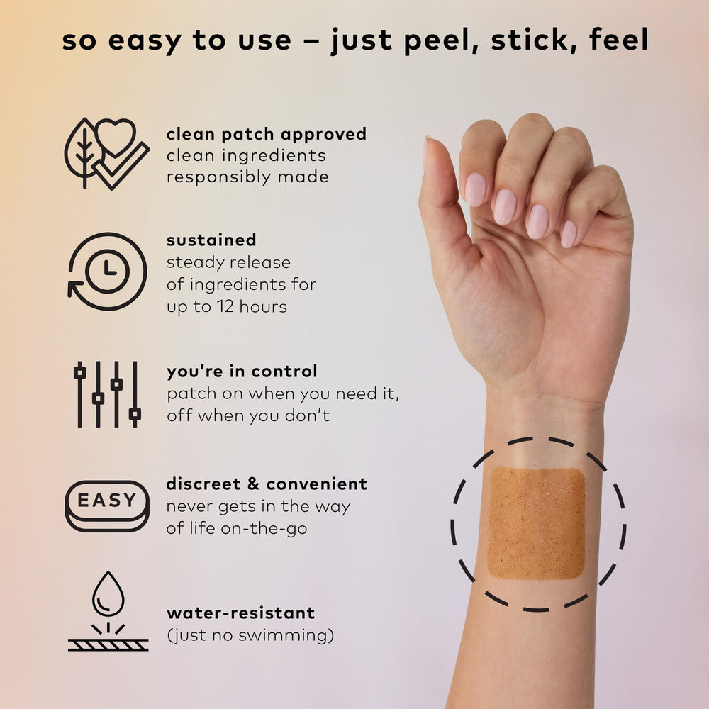 The Good Patch Wearable Wellness patch provides discreet, sustained comfort throughout the day