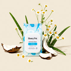 The Honey Pot Sensitive Feminine Wipes suitable for body and face as needed.
