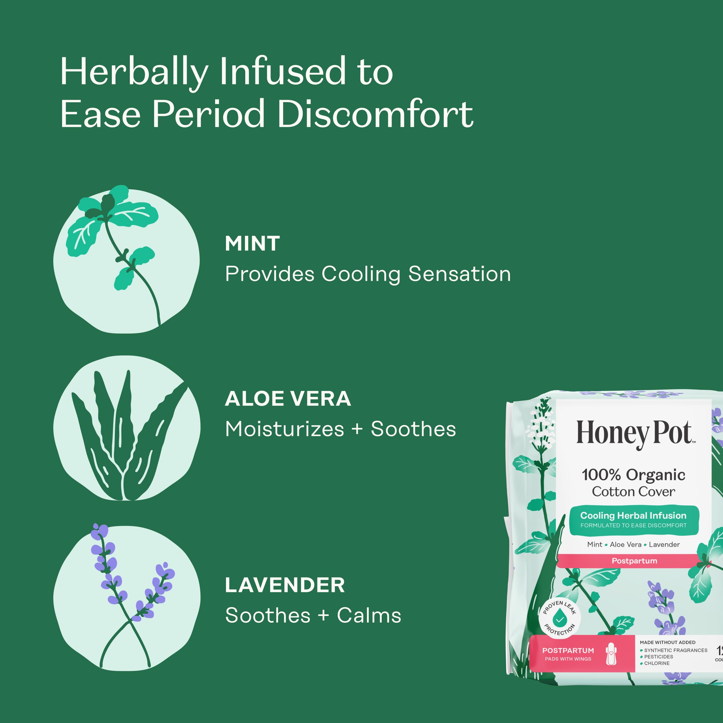 The Honey Pot organic cotton cover detail for a soft, skin-friendly touch.
