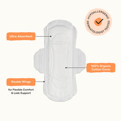 The Honey Pot non-herbal regular pads with wings hypoallergenic design for sensitive skin.