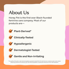 The Honey Pot non-herbal regular pads with wings scent-free comfort.