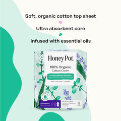 The Honey Pot overnight pad with wings viewed from the side for secure night-time fit.
