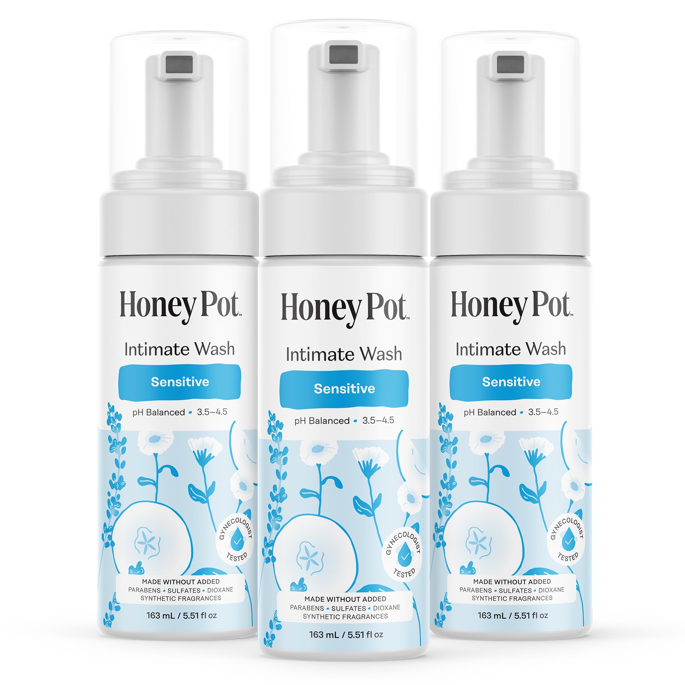 The Honey Pot Sensitive Wash bottle with herbal infusion for balanced pH