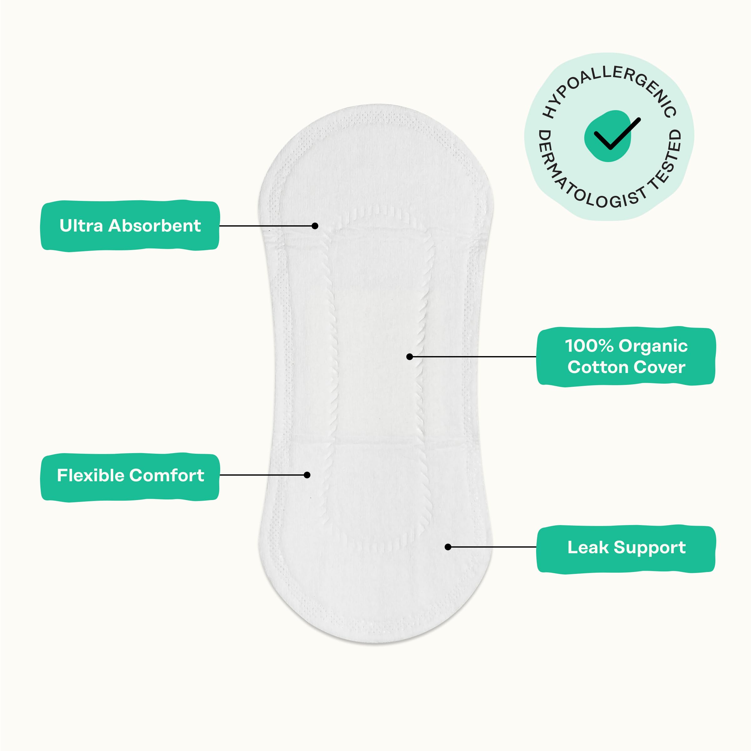 Ultra-absorbent wood pulp core inside The Honey Pot pantyliner for reliable protection.
