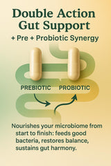 The Inner Health vegan non-GMO icon signals clean, plant-based gut support.