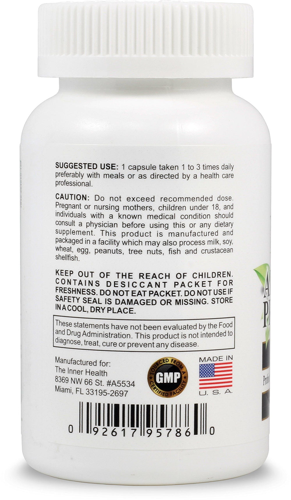 The Inner Health PROBIOTIC capsules for convenient daily digestive support.