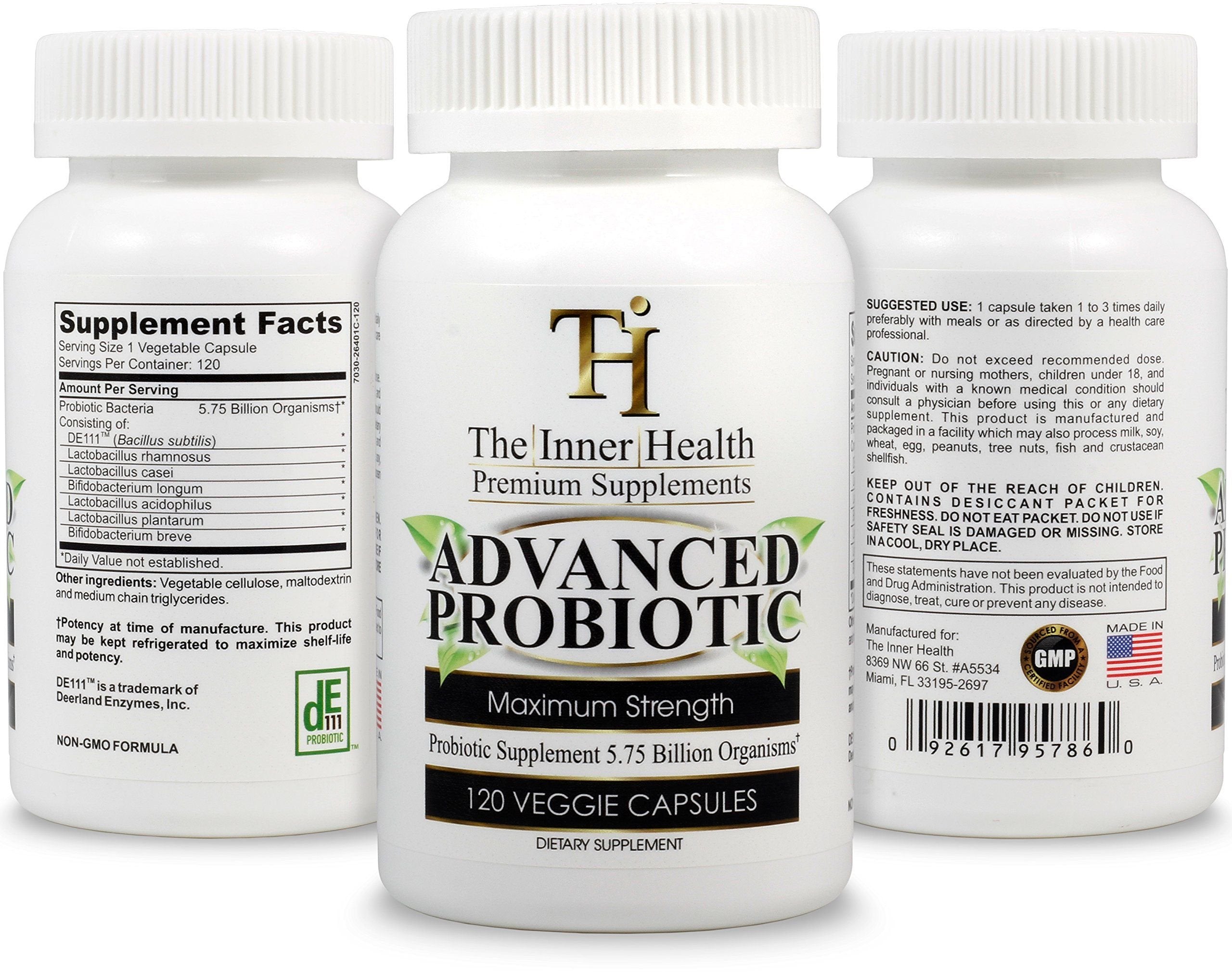 The Inner Health PROBIOTIC bottle cap supports daily gut balance.