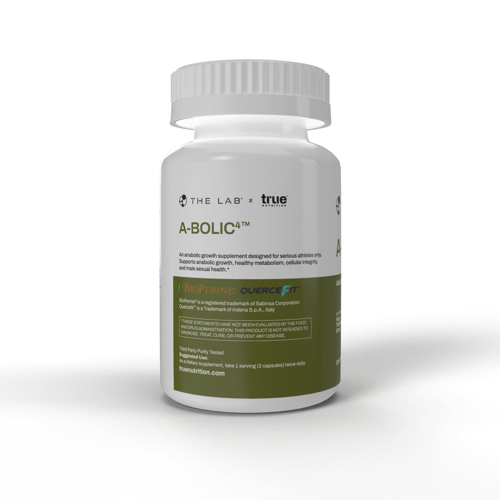 THE LAB A-Bolic4 capsules close-up highlighting the non-hormonal formula for lean muscle