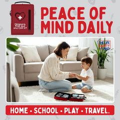 Durable handle by The Life Safety Pro simplifies carrying the kit on family trips