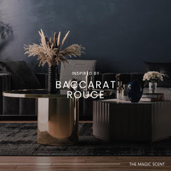 The Magic Scent Baccara diffuser oil label detail emphasizes premium blend.
