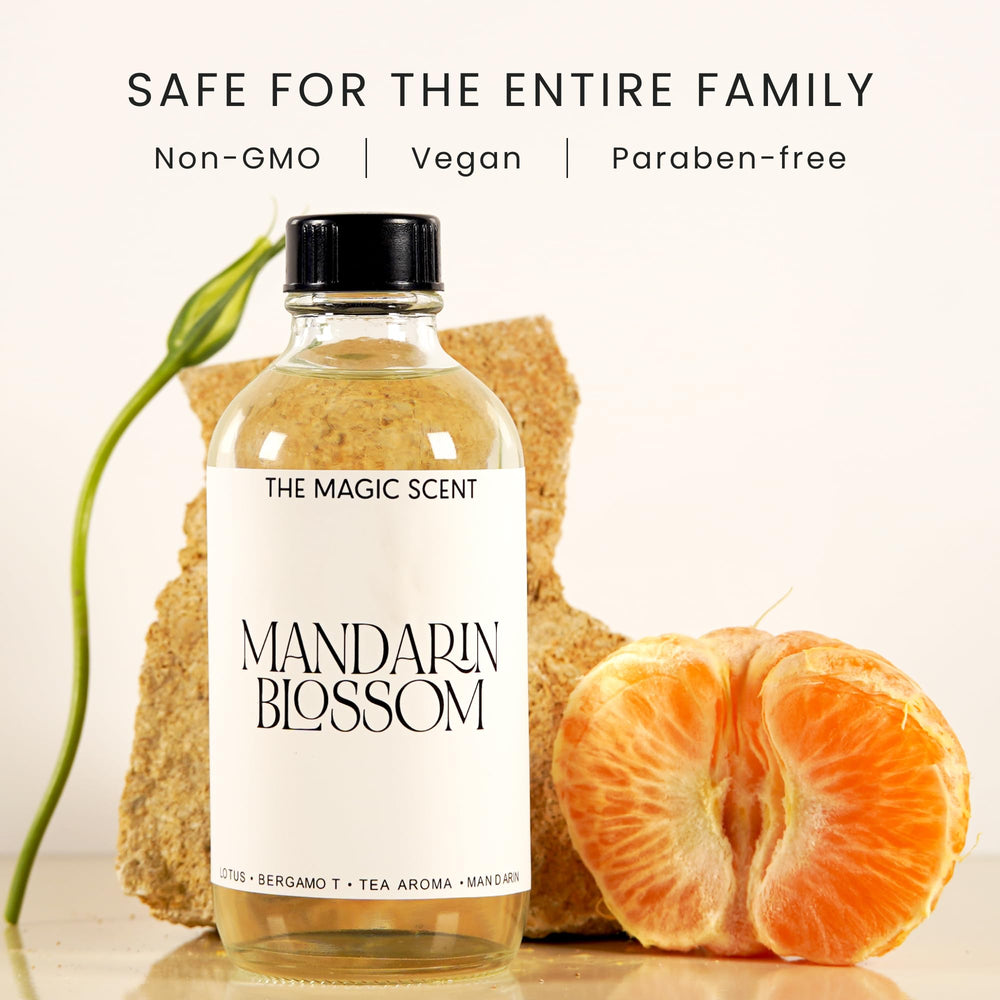 The Magic Scent Mandarin Blossom diffuser oil pour showing smooth aroma release