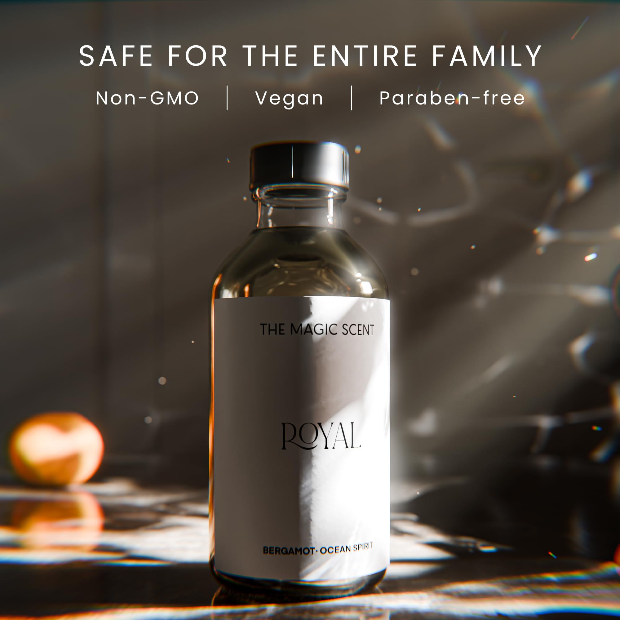 The Magic Scent Royal top notes bergamot for a bright opening.