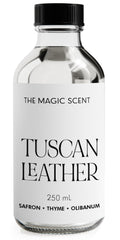 The Magic Scent Tuscan Leather diffuser oil bottle ready to elevate room ambiance