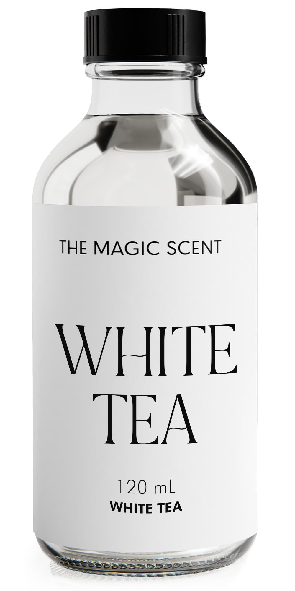 The Magic Scent White Tea Diffuser Oil bottle ready to scent rooms with luxury notes