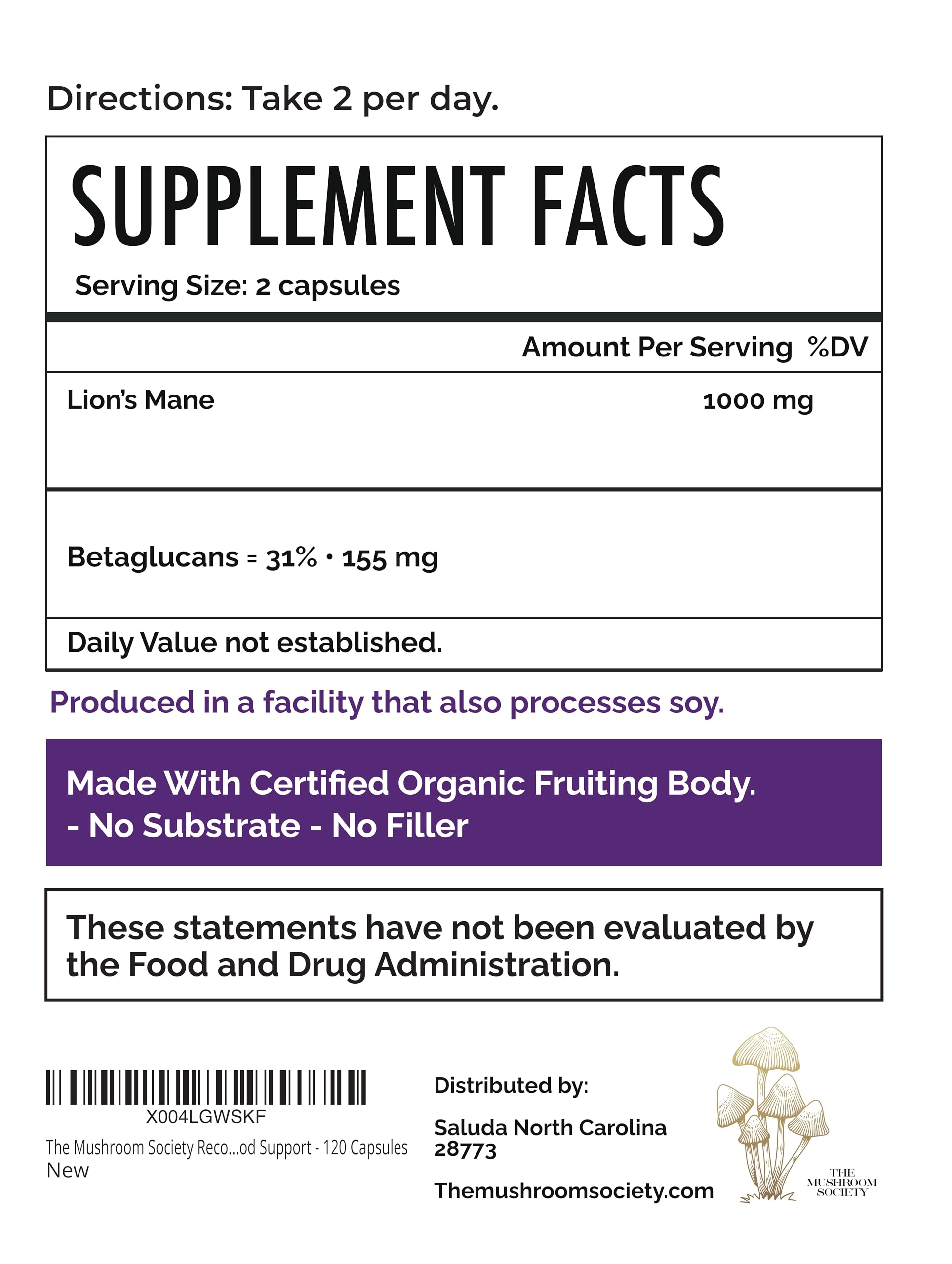 Label and packaging of Brain Gain show vegan, lab-tested purity.