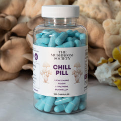 Chill Pill packaging display showing clean, modern wellness packaging