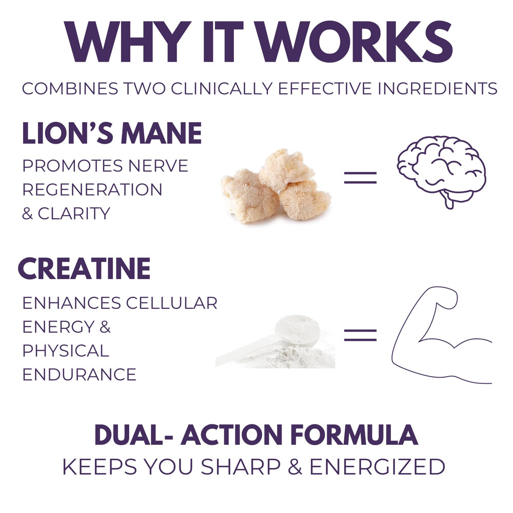 Lifestyle desk scene with The Mushroom Society Lion's Mane Extra for focused work.