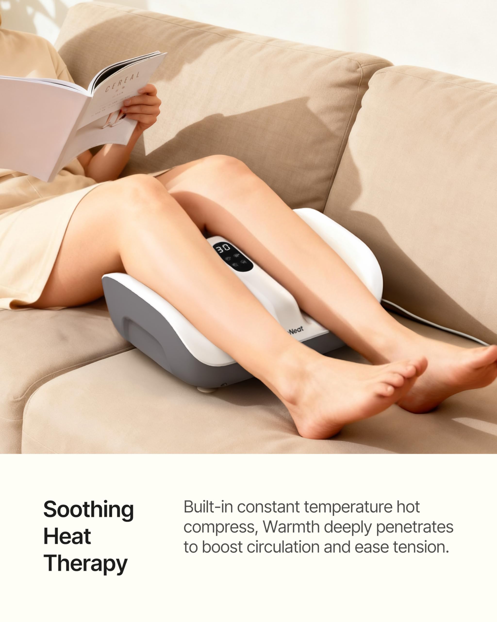 TheNeat Foot Massager Machine open design ensures easy foot placement.