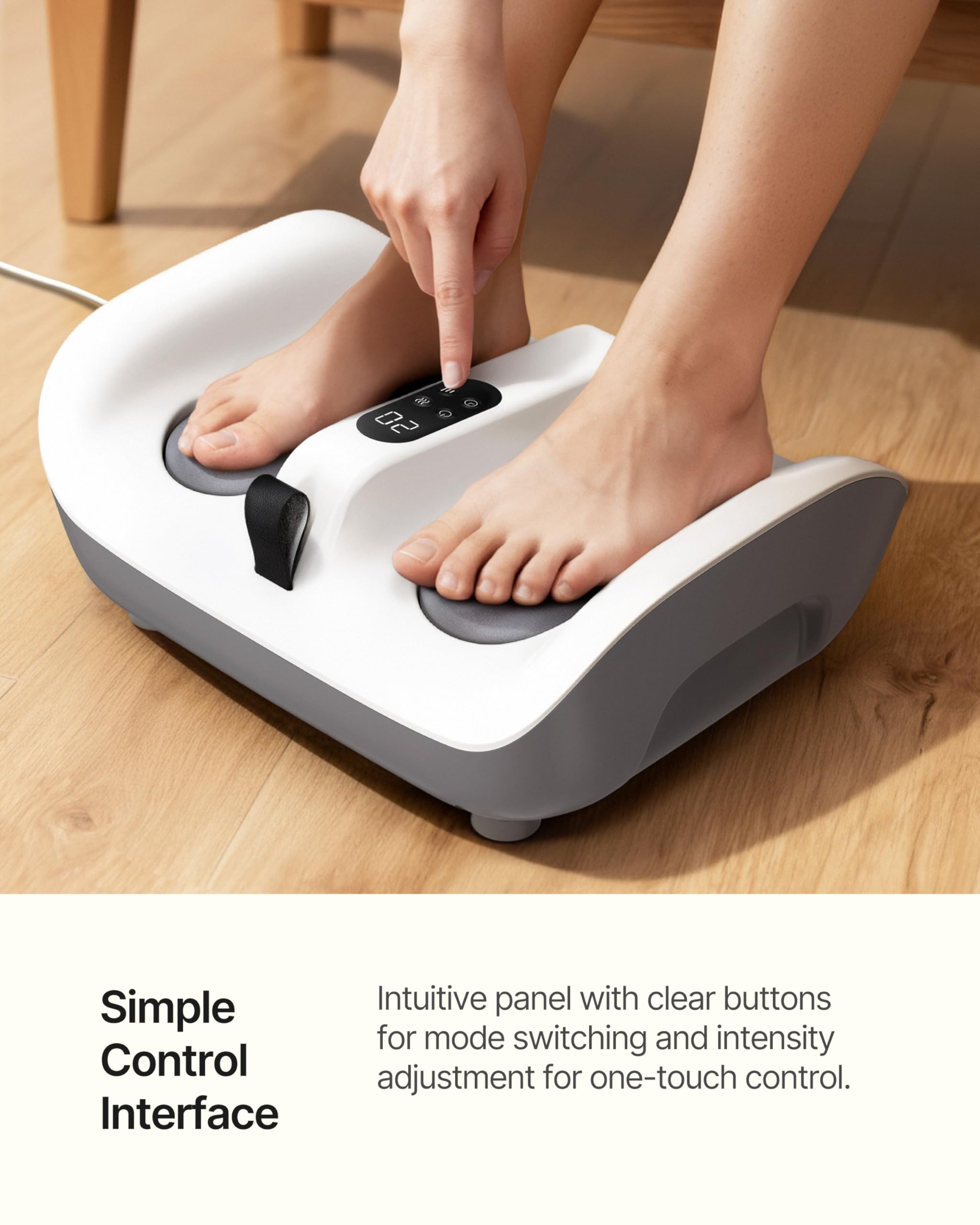 TheNeat Foot Massager Machine portable design with leather handle for easy carrying.