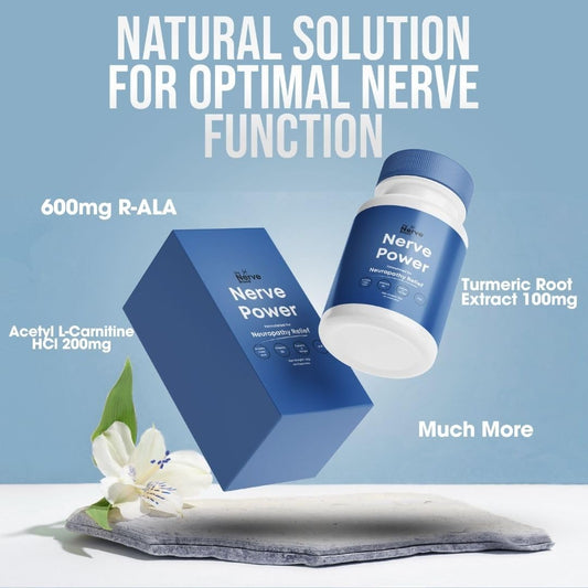 The Nerve Brand Nerve Power pills close-up showing capsules