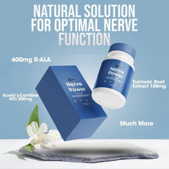 The Nerve Brand Nerve Power pills close-up showing capsules