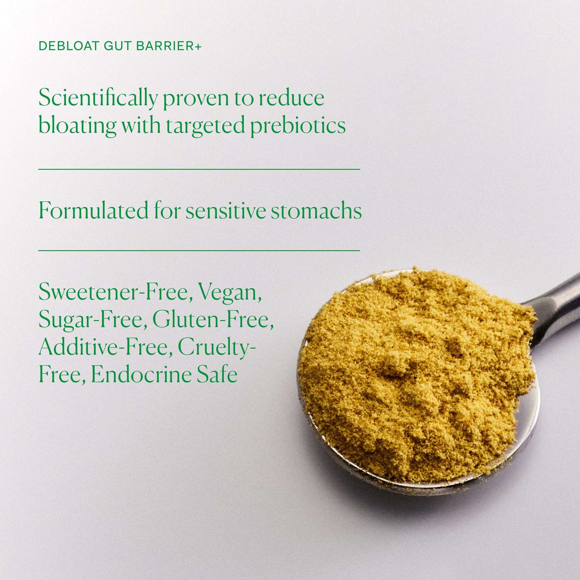 The Nue Co Debloat Gut Barrier+ coconut milk base creating a creamy texture.