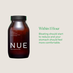 The Nue Co Debloat Gut Barrier+ ginger and turmeric promoting balanced digestion.