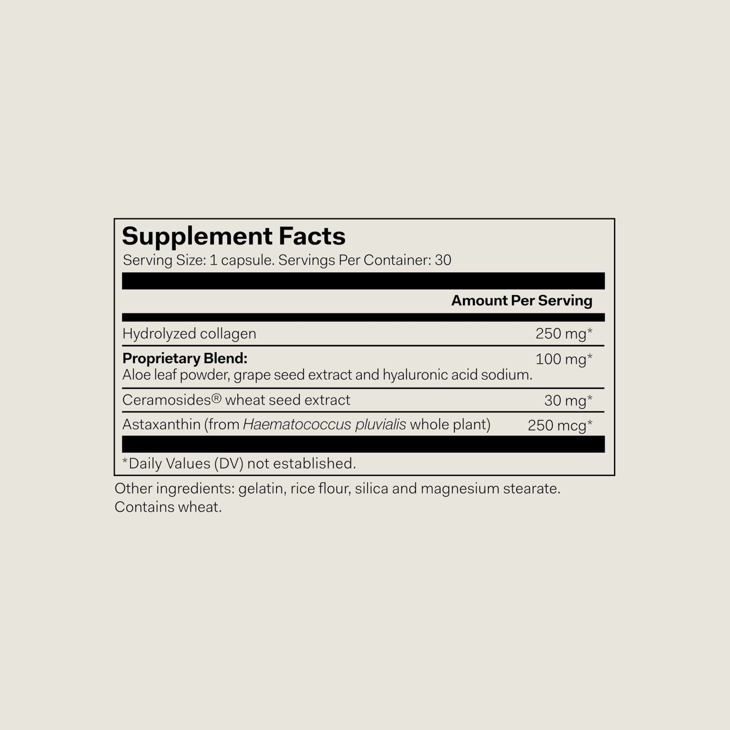 Close-up of Skin Hydrator capsules showing aloe and hyaluronic acid for moisture support